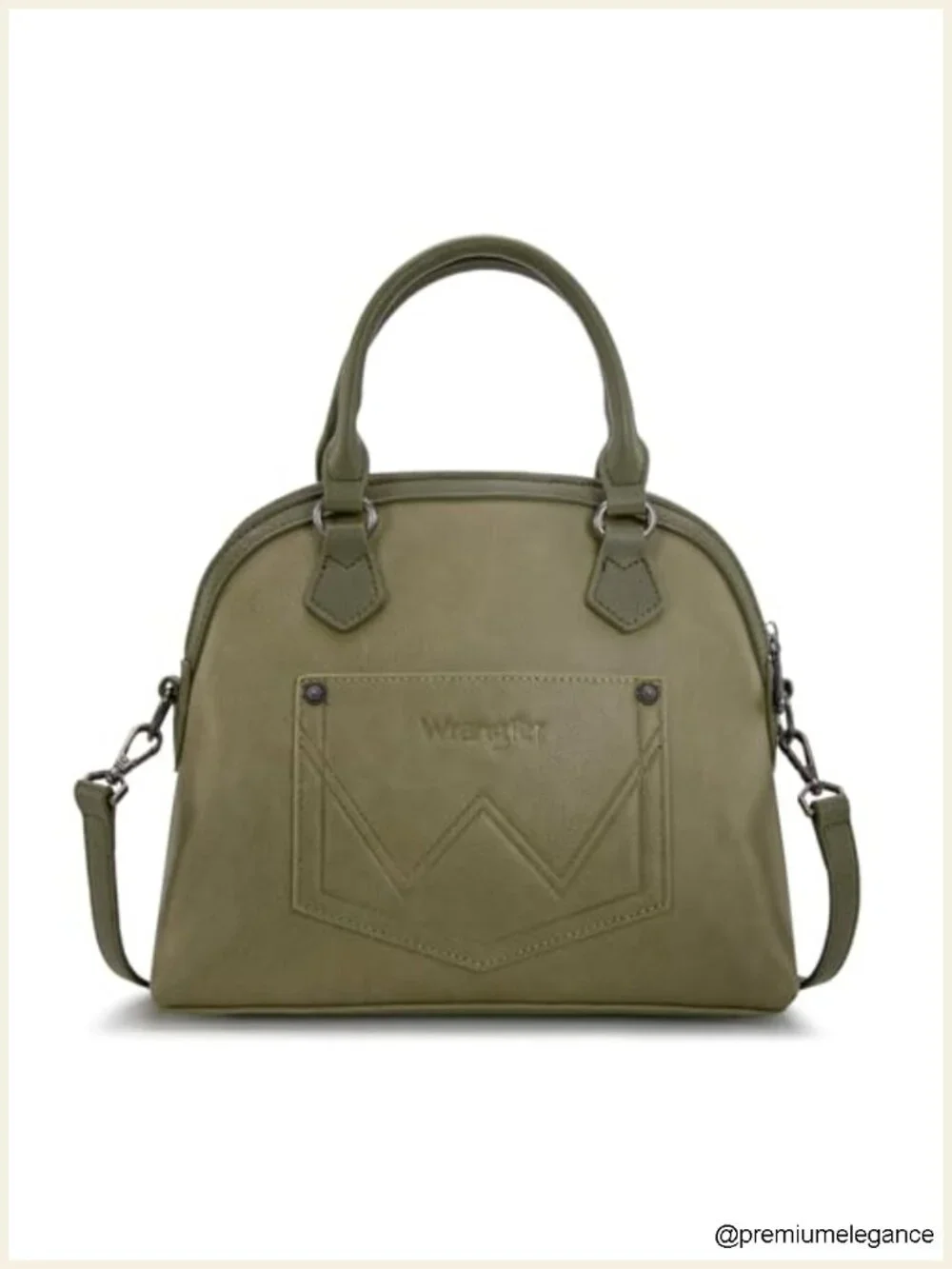 Faux Leather Convertible Top-Handle Satchel Bag with Crossbody Strap